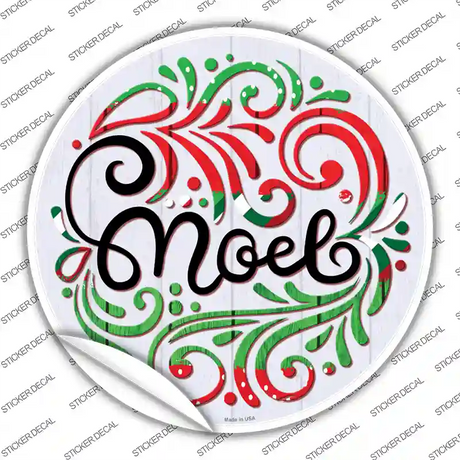 Noel Christmas Novelty Circle Sticker Decal