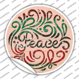 Peace Christmas Novelty Circle Sticker Decal