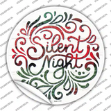 Silent Night Christmas Novelty Circle Sticker Decal