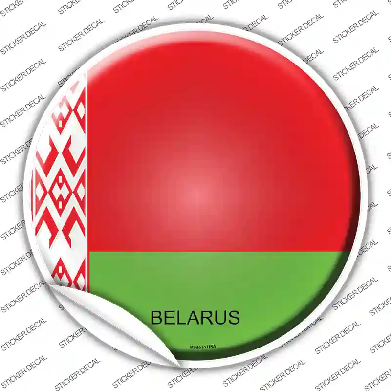 Belarus Country Novelty Circle Sticker Decal