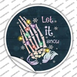 Let it Snow Skeleton Hands Novelty Circle Sticker Decal