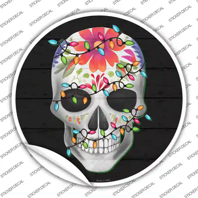 Calavera with Lights Novelty Circle Sticker Decal