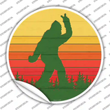 Bigfoot Peace Novelty Circle Sticker Decal