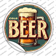 Cold Beer Novelty Circle Sticker Decal C-2051s