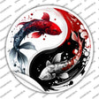 Koi Fish Yin-Yang Novelty Circle Sticker Decal C-2068s
