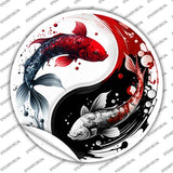 Koi Fish Yin-Yang Novelty Circle Sticker Decal C-2068s