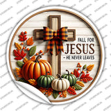 Fall For Jesus Novelty Circle Sticker Decal C-2070s