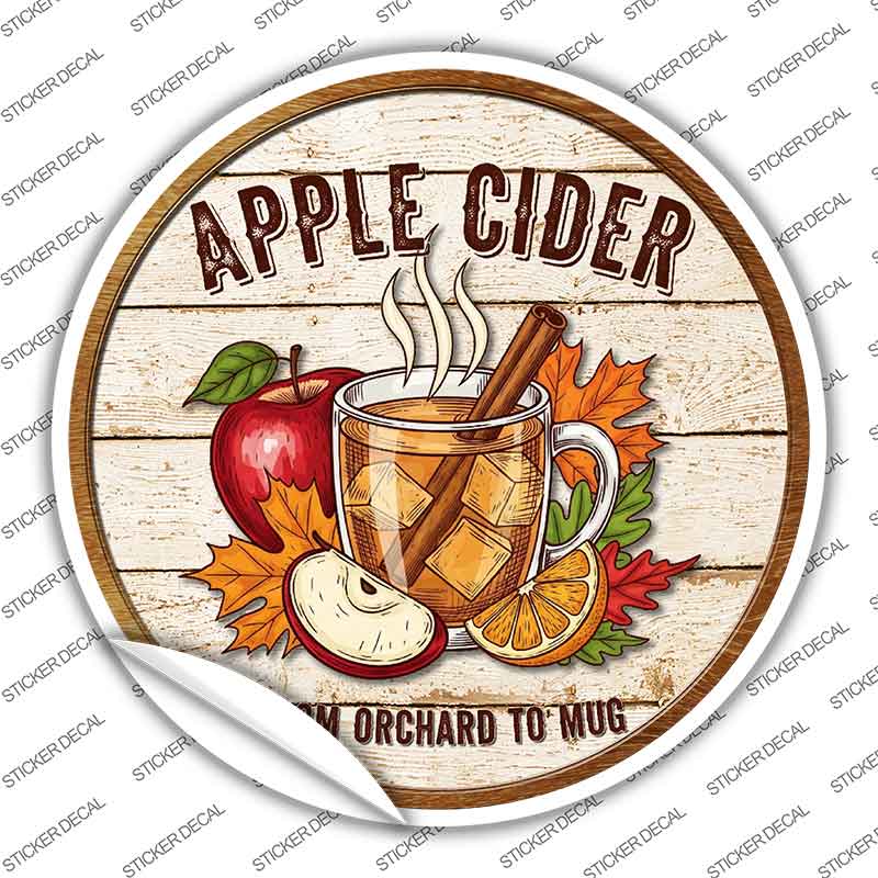 Apple Cider Novelty Circle Sticker Decal C-2077s
