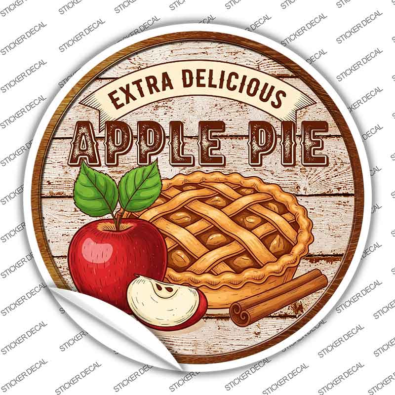 Apple Pie Novelty Circle Sticker Decal C-2078s