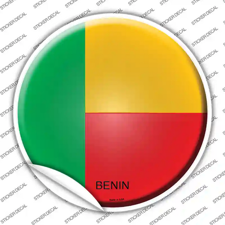 Benin Country Novelty Circle Sticker Decal