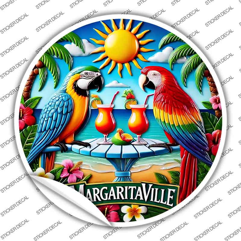 Margaritaville Novelty Circle Sticker Decal C-2086s