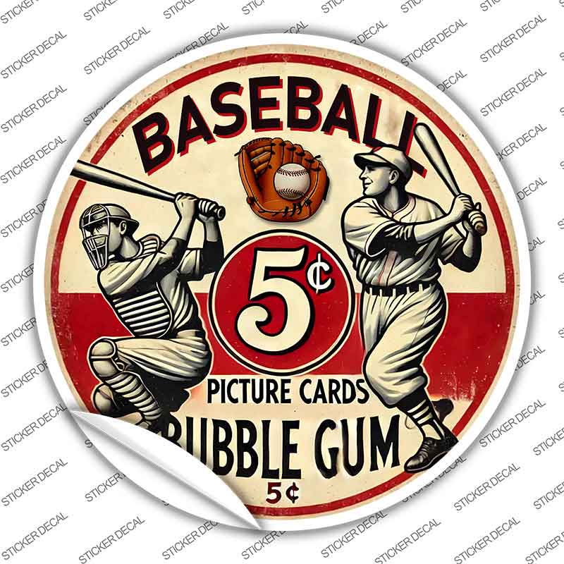 Baseball Novelty Circle Sticker Decal C-2094s