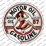 Motor Oil Gasoline Novelty Circle Sticker Decal C-2095s