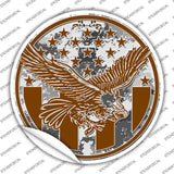 Eagle with American Flag Novelty Circle Sticker Decal C-2098s