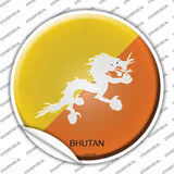 Bhutan Country Novelty Circle Sticker Decal
