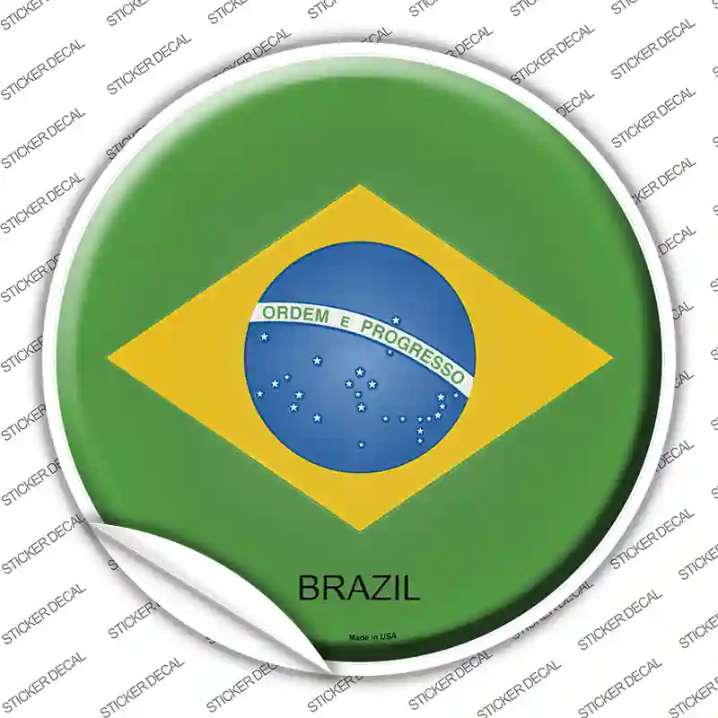 Brazil Country Novelty Circle Sticker Decal