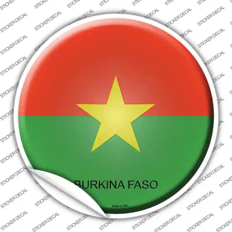 Burkina Faso Country Novelty Circle Sticker Decal