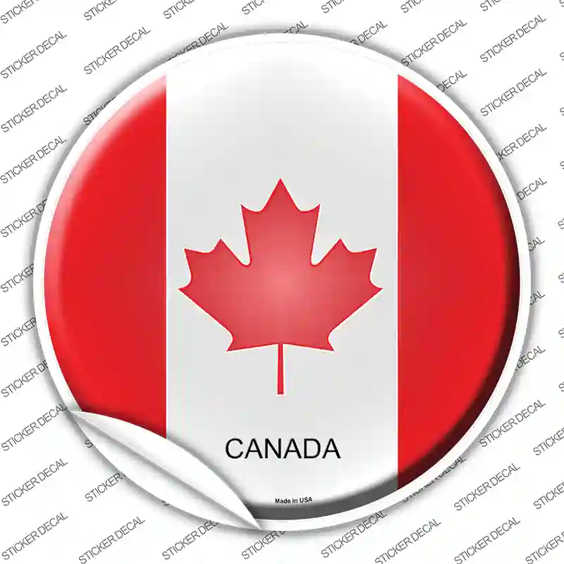 Canada Country Novelty Circle Sticker Decal