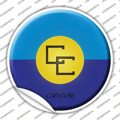 Caricom Country Novelty Circle Sticker Decal