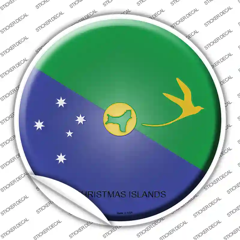 Christmas Islands Country Novelty Circle Sticker Decal