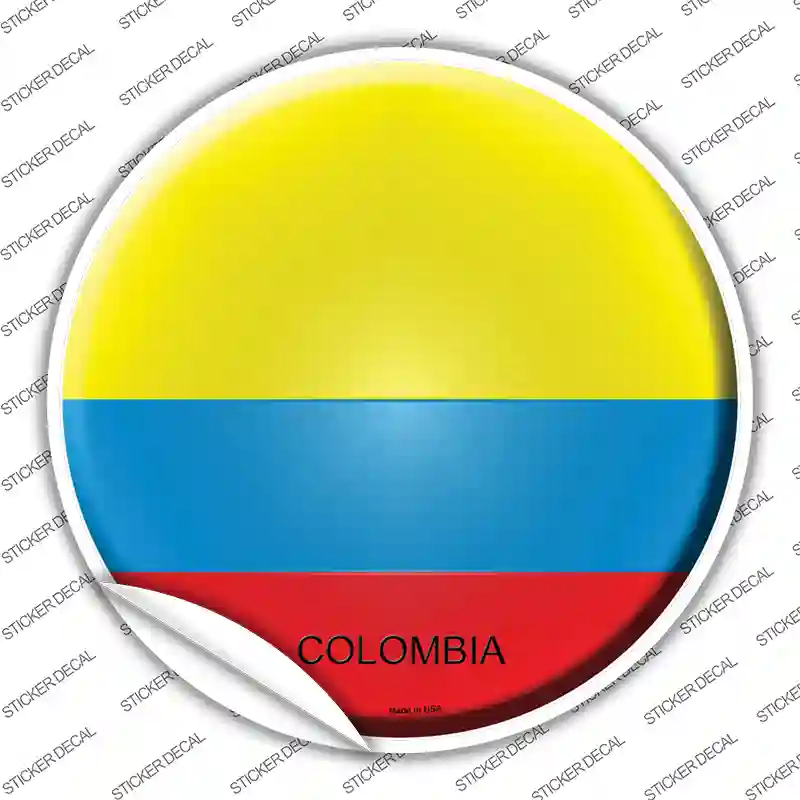 Colombia Country Novelty Circle Sticker Decal