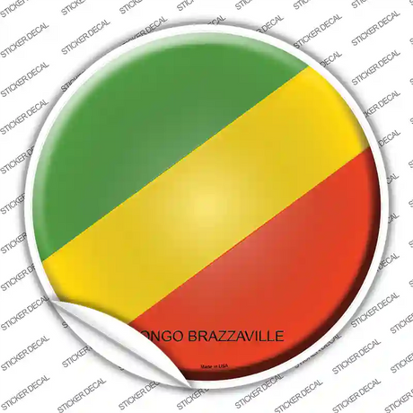 Congo Brazzaville Country Novelty Circle Sticker Decal