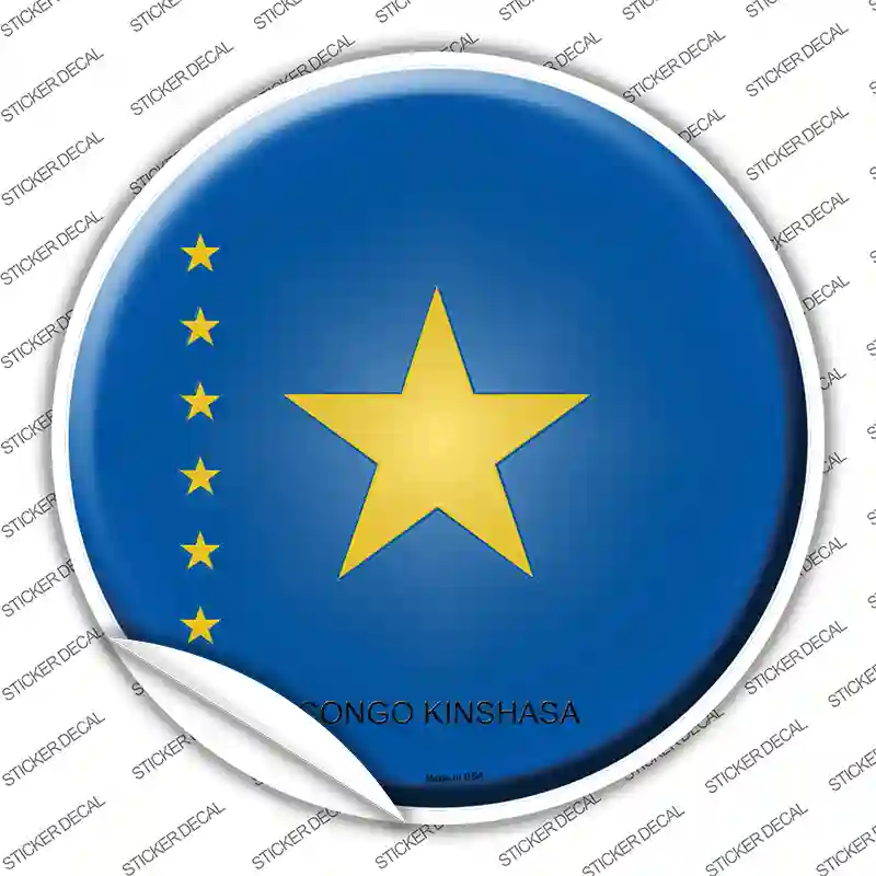 Congo Kinshasa Country Novelty Circle Sticker Decal