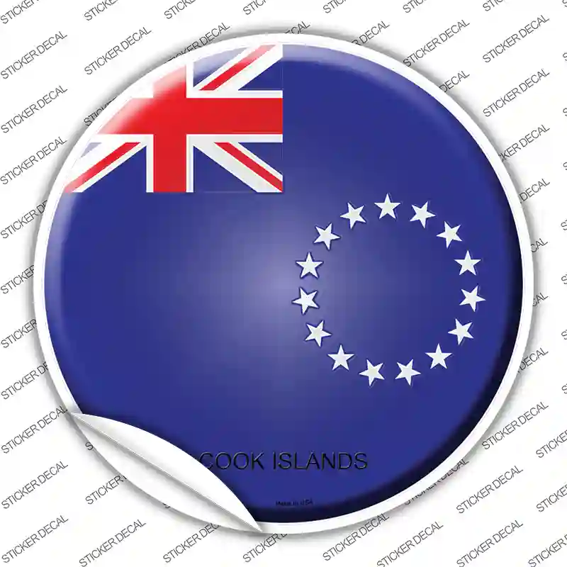 Cook Islands Country Novelty Circle Sticker Decal