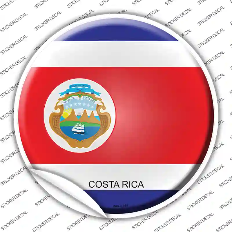 Costa Rica Country Novelty Circle Sticker Decal