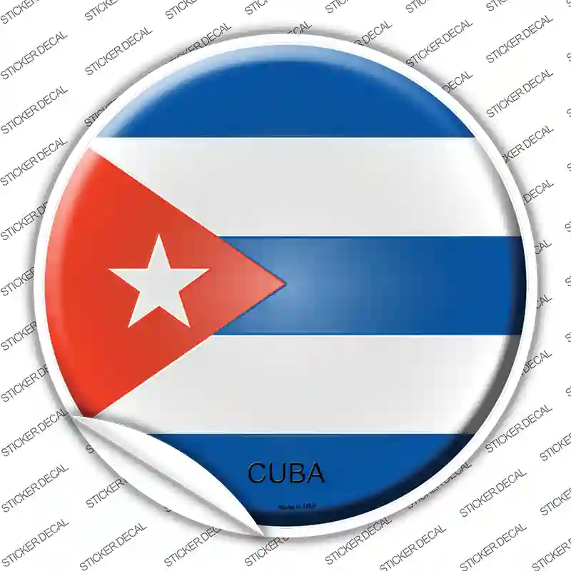 Cuba Country Novelty Circle Sticker Decal