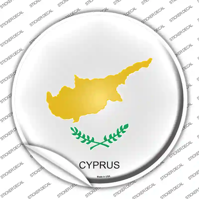 Cyprus Country Novelty Circle Sticker Decal