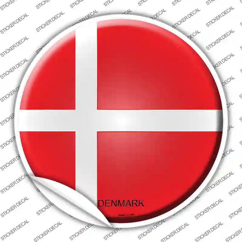 Denmark Country Novelty Circle Sticker Decal