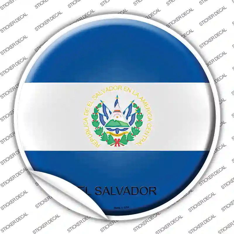 El Salvador Country Novelty Circle Sticker Decal