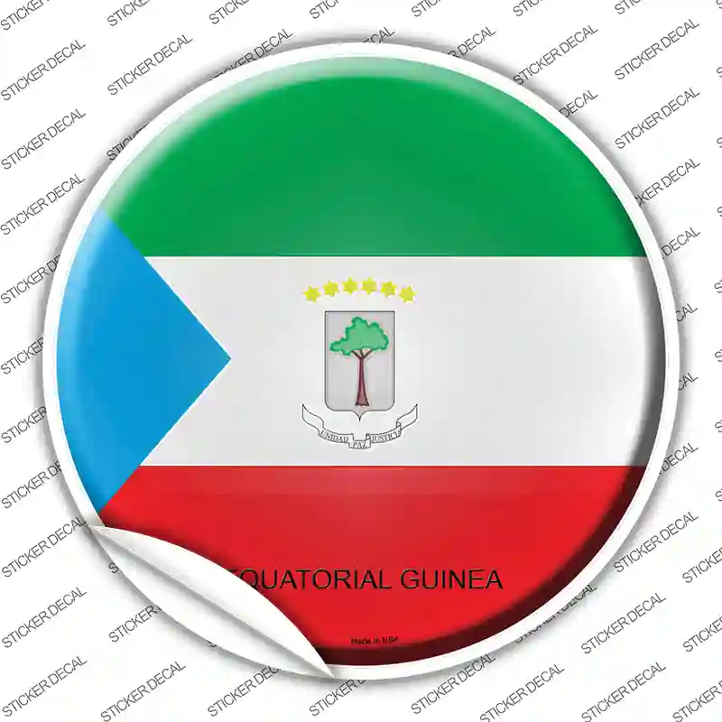 Equatorial Guinea Country Novelty Circle Sticker Decal