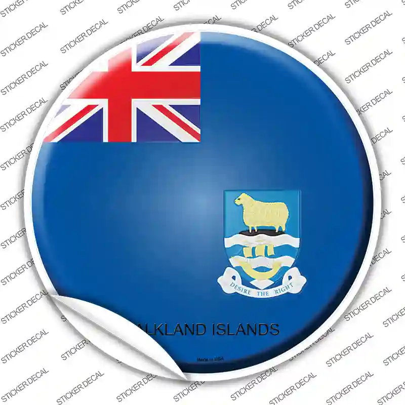 Falkland Islands Country Novelty Circle Sticker Decal