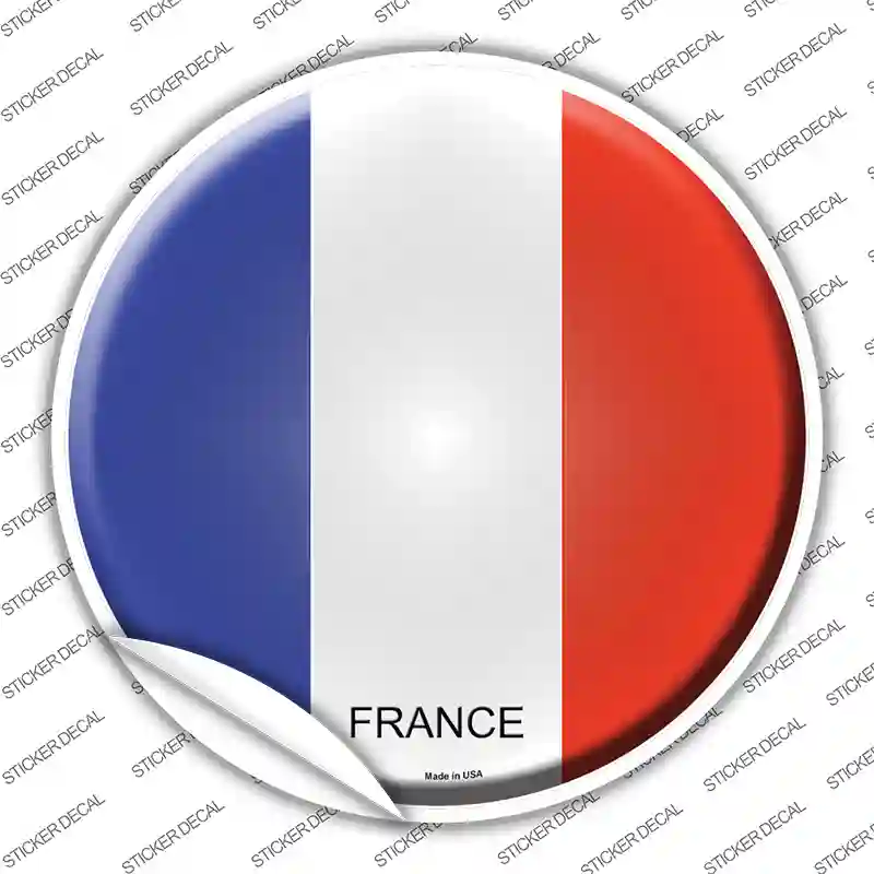 France Country Novelty Circle Sticker Decal