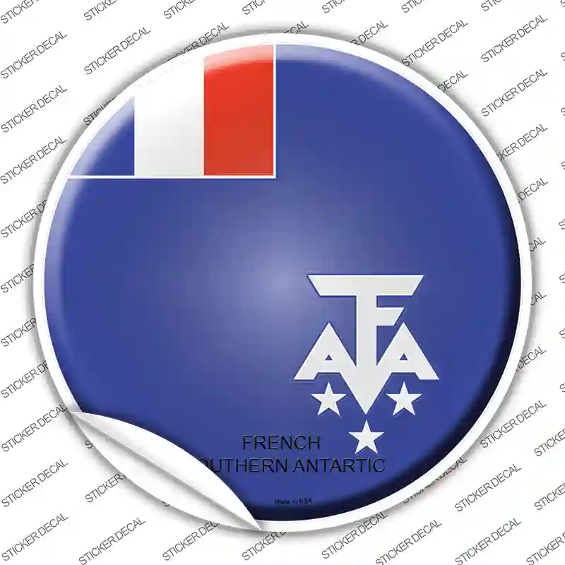 French Southern Antarctic Country Novelty Circle Sticker Decal