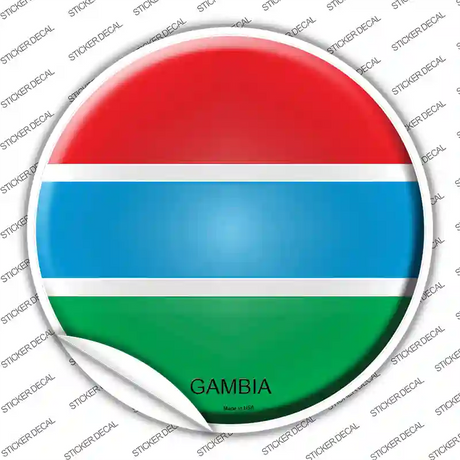 Gambia Country Novelty Circle Sticker Decal