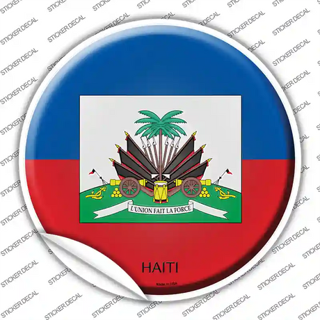 Haiti Country Novelty Circle Sticker Decal