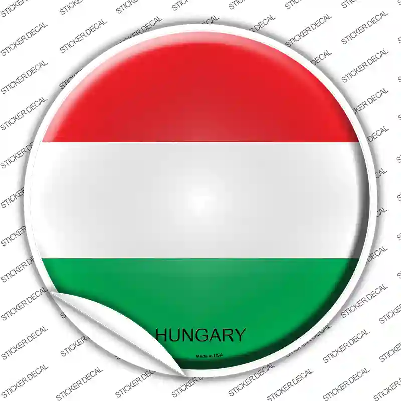 Hungary Country Novelty Circle Sticker Decal