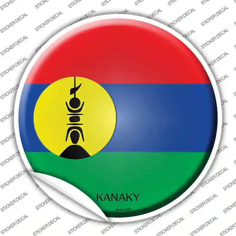 Kanaky Country Novelty Circle Sticker Decal