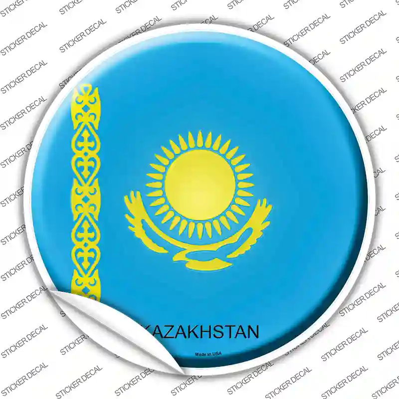 Kazakhstan Country Novelty Circle Sticker Decal