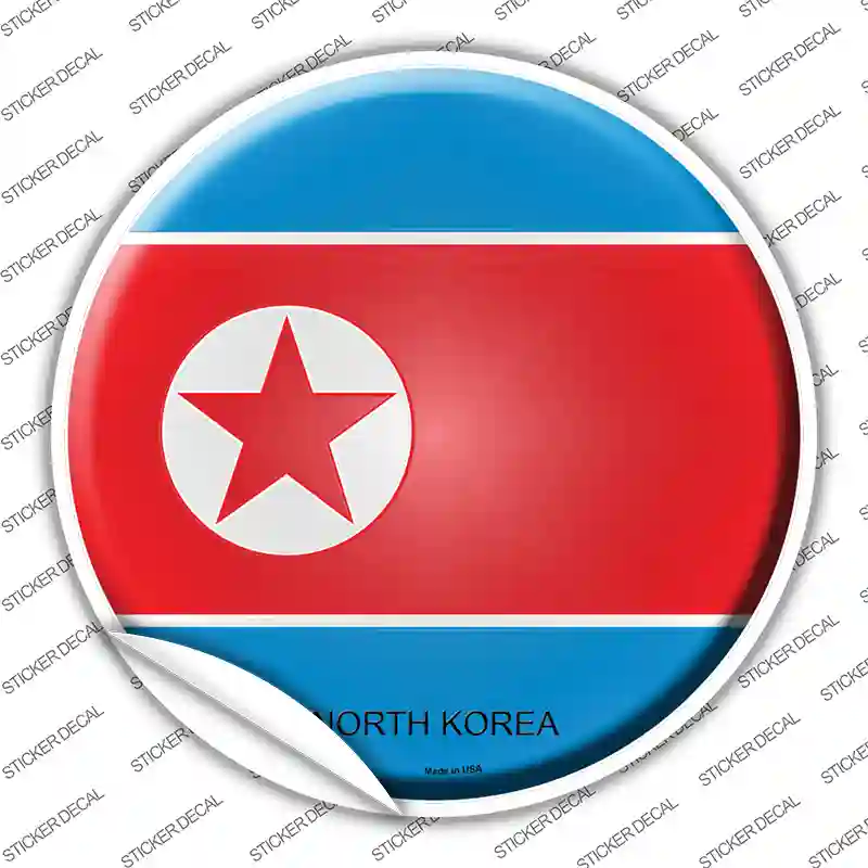 North Korea Country Novelty Circle Sticker Decal