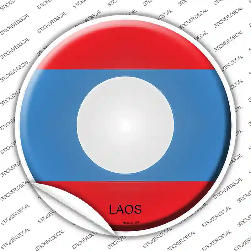 Laos Country Novelty Circle Sticker Decal