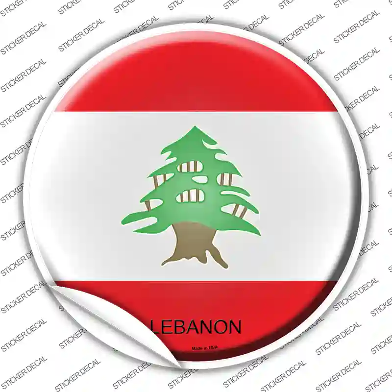 Lebanon Country Novelty Circle Sticker Decal