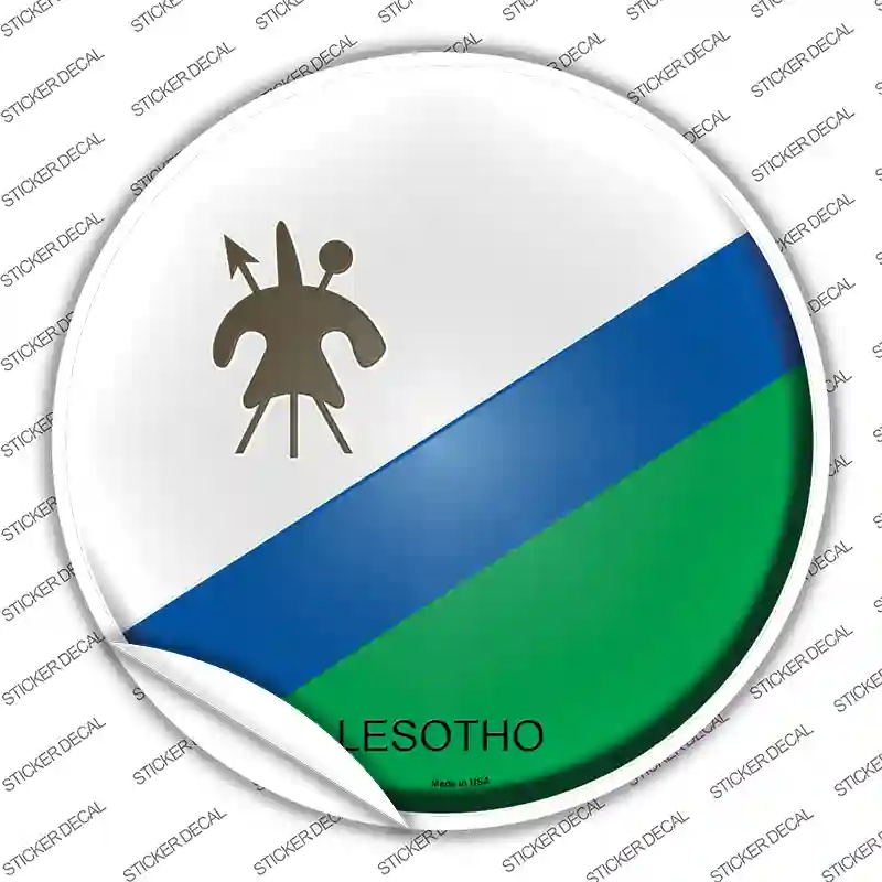 Lesotho Country Novelty Circle Sticker Decal