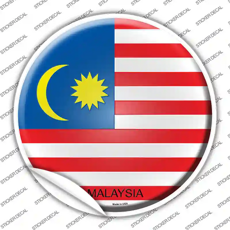 Malaysia Country Novelty Circle Sticker Decal
