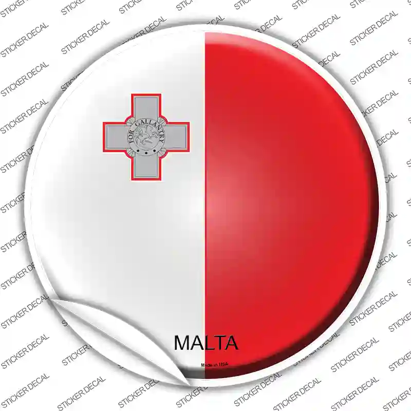 Malta Country Novelty Circle Sticker Decal