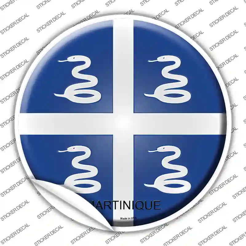 Martinique Country Novelty Circle Sticker Decal