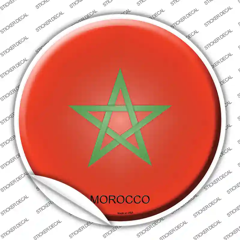 Morocco Country Novelty Circle Sticker Decal
